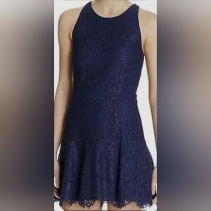 Elegant Navy Lace Dress